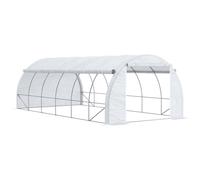 Premium 6x3x2m Poly Greenhouse Tent - Steel Frame - White