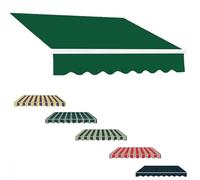 Premium 7.5x3m Waterproof Patio Awning Fabric - UV-Resistant Sun Shade Cover for Outdoor Garden, Terrace & Shop - Green Canopy for All Weather Protection