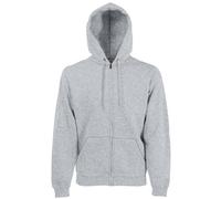 Premium 70 30 Hooded Zip-Up Sweatshirt Hoodie Fruit Of The Loom Grey 4XL