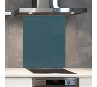 Premium 70 cm x 75 cm Dulux Sea Holly Glass 6mm Kitchen Splashback Heat Resistant Toughened Polished Edges - Back Splash Back Coloured Hob Painted Tempered Splashback