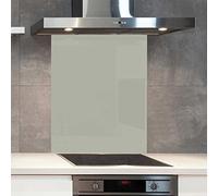 Premium 70 cm x 75 cm Dulux Silver Lichen Glass 6mm Kitchen Splashback Heat Resistant Toughened Polished Edges - Back Splash Back Coloured Hob Painted Tempered Splashback