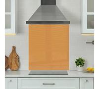 Premium 70 cm x 75 cm Orange Glass 6mm Kitchen Splashback Heat Resistant Toughened Polished Edges - Back Splash Back Coloured Hob Painted Tempered Splashback