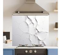 Premium 70 x 60cm Cracked Wall 6mm Glass Toughened Kitchen Splashback