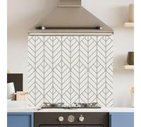 Premium 70 x 60cm Leaf Arrows 6mm Glass Toughened Kitchen Splashback