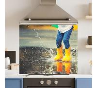 Premium 70 x 60cm Puddle Splash 6mm Glass Toughened Kitchen Splashback