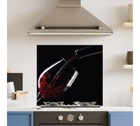 Premium 70 x 65cm Red Wine 6mm Glass Toughened Kitchen Splashback
