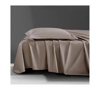 Premium 700 Thread Count Long Staple Cotton Flat Sheet - Luxurious Sateen Weave Bedding for Twin, Queen, King Size - Hotel Quality in Rich Brown Color (245x270cm)