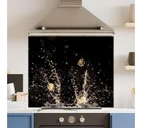 Premium 74.5 x 59.5cm Champagne Splash 6mm Glass Toughened Kitchen Splashback