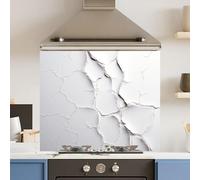 Premium 74.5 x 59.5cm Cracked Wall 6mm Glass Toughened Kitchen Splashback