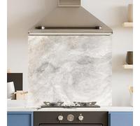 Premium 74.5 x 59.5cm White Marble 6mm Glass Toughened Kitchen Splashback