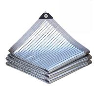 Premium 75% Aluminum e Sail - Silver UV Protect Canopy Reflective Sune Net with Fixing Sets for Patio Garden Caravan - 2.0x4.0 m (6.6x13.1 FT)