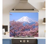 Premium 75 x 60cm Cherry Blossom 6mm Glass Toughened Kitchen Splashback