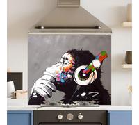 Premium 75 x 60cm Colourful Thought 6mm Glass Toughened Kitchen Splashback
