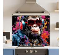 Premium 75 x 60cm Monkey Splash 6mm Glass Toughened Kitchen Splashback