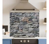 Premium 75 x 60cm Stone Wall 6mm Glass Toughened Kitchen Splashback