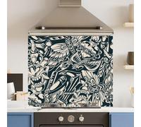 Premium 75 x 60cm Tattoo Drea 6mm Glass Toughened Kitchen Splashback