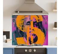 Premium 75 x 60cm Vibrant Dollar 6mm Glass Toughened Kitchen Splashback