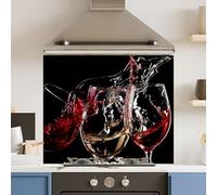 Premium 75 x 70cm 3 Wine Glasses 6mm Glass Toughened Kitchen Splashback