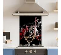 Premium 75 x 90cm 3 Wine Glasses 6mm Glass Toughened Kitchen Splashback