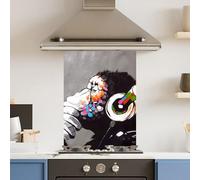 Premium 75 x 90cm Colourful Thought 6mm Glass Toughened Kitchen Splashback