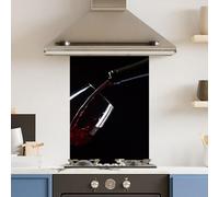 Premium 75 x 90cm Red Wine 6mm Glass Toughened Kitchen Splashback