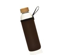 Premium 750ml Glass Water Bottle Feature Cover & Thermal Protections Insulated Top High Borosilicate