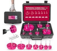 Premium 7Pcs PVC Pipe Reamer Kit For 1/2" Drills- Includes 3/4", 1", 1-1/4", 1-1/2", 2", 3", 4" Compatible with Standard 1/2" Drills,For SCH40 PVC, ABS PVC Pipe,CPVC Perfect for Plumbing Repairs