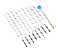 Premium 8-Piece Aluminum Alloy Tuning Fork Set for Sound Healing Stress Relief & Deep Sleep - Extended Handles Bone Conduction Design Includes Wooden