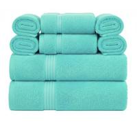Premium 8-Piece Towel Bale Set - Plush, 100% Egyptian Cotton Bath Towels, Hand Towels & Washcloths - Extra Absorbent Luxury Hotel Quality Bathroom Pack (Aqua/Mint)