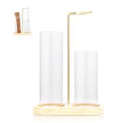 Premium 8-Shaped Upside Down Incense Holder with Gold Clip and Glass Ash Catcher, Ideal for Incense and Meditation Accessories, Perfect for Daily Relaxation and Spiritual Use