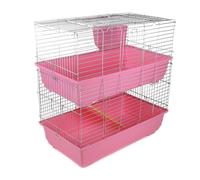 Premium 80cm Rabbit & Guinea Pig Cage - Stylish Indoor Habitat in Pink