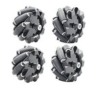 Premium 80mm Mecanum Wheel for AGV Robot Car Chassis, Omni Directional Tire with 4pcs Metal 4mm Coupling Motor Connector for Arduino Raspberry Pi Microbit DIY RC Toy Part STEAM Maker Remote