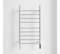 Premium 9-bar Heated Towel Rack, Brushed Nickel, Smart Touch Timer, Durable 304 Stainless Steel, Wall-mounted Bathroom Towel Warmer For Luxurious Comfort