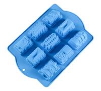 Premium 9-Cavity Train Shape Silicone Baking Mould, FantasyDay Anniversary Birthday Tray-Wedding Festival Party Silicone Cake Mold for Muffin Brownie Cornbread Candy Chocolates Butter Soap Gummy Bread