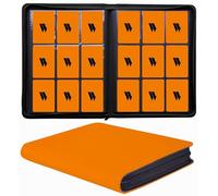 Premium 9-Pocket Zippered Trading Card Binder, 540 Pockets Double-Sided Side-Loading Card Organizer Album, PU Leather Card Holder Protector for MTG, TCG, Sports Cards Orange
