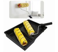 Premium 9" Tiger Stripe Paint Roller Kit - Includes Tray & 2 Microfiber Sleeves| Professional Painting Kit for Walls, Ceilings, Emulsion, Gloss, DIY & Home Renovation