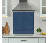 Premium 90 cm x 75 cm Blue Glass 6mm Kitchen Splashback Heat Resistant Toughened Polished Edges - Back Splash Back Coloured Hob Painted Tempered Splashback