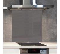 Premium 90 cm x 75 cm Dulux Cocoa Pod Glass 6mm Kitchen Splashback Heat Resistant Toughened Polished Edges - Back Splash Back Coloured Hob Painted Tempered Splashback