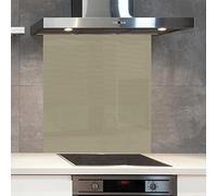 Premium 90 cm x 75 cm Dulux Old Time Olive Glass 6mm Kitchen Splashback Heat Resistant Toughened Polished Edges - Back Splash Back Coloured Hob Painted Tempered Splashback
