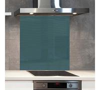Premium 90 cm x 75 cm Dulux Sea Holly Glass 6mm Kitchen Splashback Heat Resistant Toughened Polished Edges - Back Splash Back Coloured Hob Painted Tempered Splashback