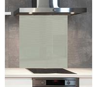 Premium 90 cm x 75 cm Dulux Silver Lichen Glass 6mm Kitchen Splashback Heat Resistant Toughened Polished Edges - Back Splash Back Coloured Hob Painted Tempered Splashback