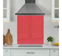 Premium 90 cm x 75 cm Red Glass 6mm Kitchen Splashback Heat Resistant Toughened Polished Edges - Back Splash Back Coloured Hob Painted Tempered Splashback