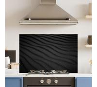 Premium 90 x 60cm Black Sand Dune 6mm Glass Toughened Kitchen Splashback