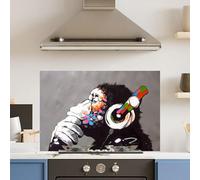 Premium 90 x 60cm Colourful Thought 6mm Glass Toughened Kitchen Splashback