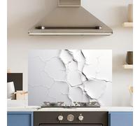Premium 90 x 60cm Cracked Wall 6mm Glass Toughened Kitchen Splashback