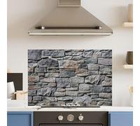 Premium 90 x 60cm Stone Wall 6mm Glass Toughened Kitchen Splashback