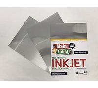 Premium A4 Brushed Silver Vinyl Self Adhesive Inkjet Printable Sticker Sheets - 10 Sheets