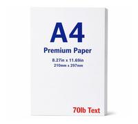 Premium A4 Printer Paper 8.27" x 11.69" 28lb Bond (70lb Text/105gsm) Bright White Smooth A4 Copy Paper for Printing Professional Documents, Letters, Resumes, Invoices & Reports - 100 Sheets