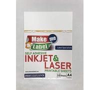 Premium A4 Satin White PP Vinyl Self Adhesive Inkjet & Laser Printable Sticker Label Sheets - 10 Sheets