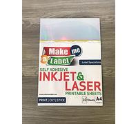 Premium A4 Silver Holographic Vinyl Self Adhesive Inkjet & Laser Printable Sticker Sheets - 10 Sheets